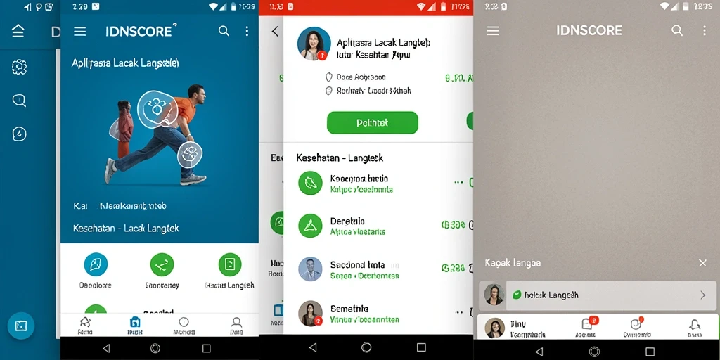 Tampilan antarmuka IDNSCORE dengan fitur lacak langkah yang menarik.